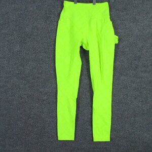 SHEFIT Leggings Adult Medium Neon Green Arise Pockets with Scrunchie Womens NEW